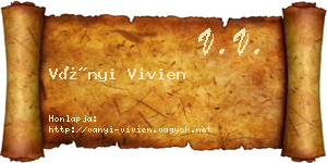 Ványi Vivien névjegykártya